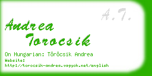 andrea torocsik business card